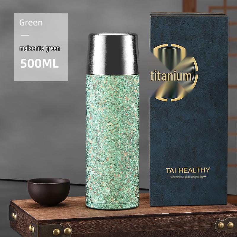 Unisex Pure Titanium Insulated Cup for Brewing, Portable Tea & Water Separator, Health-Preserving Gift. 500ml