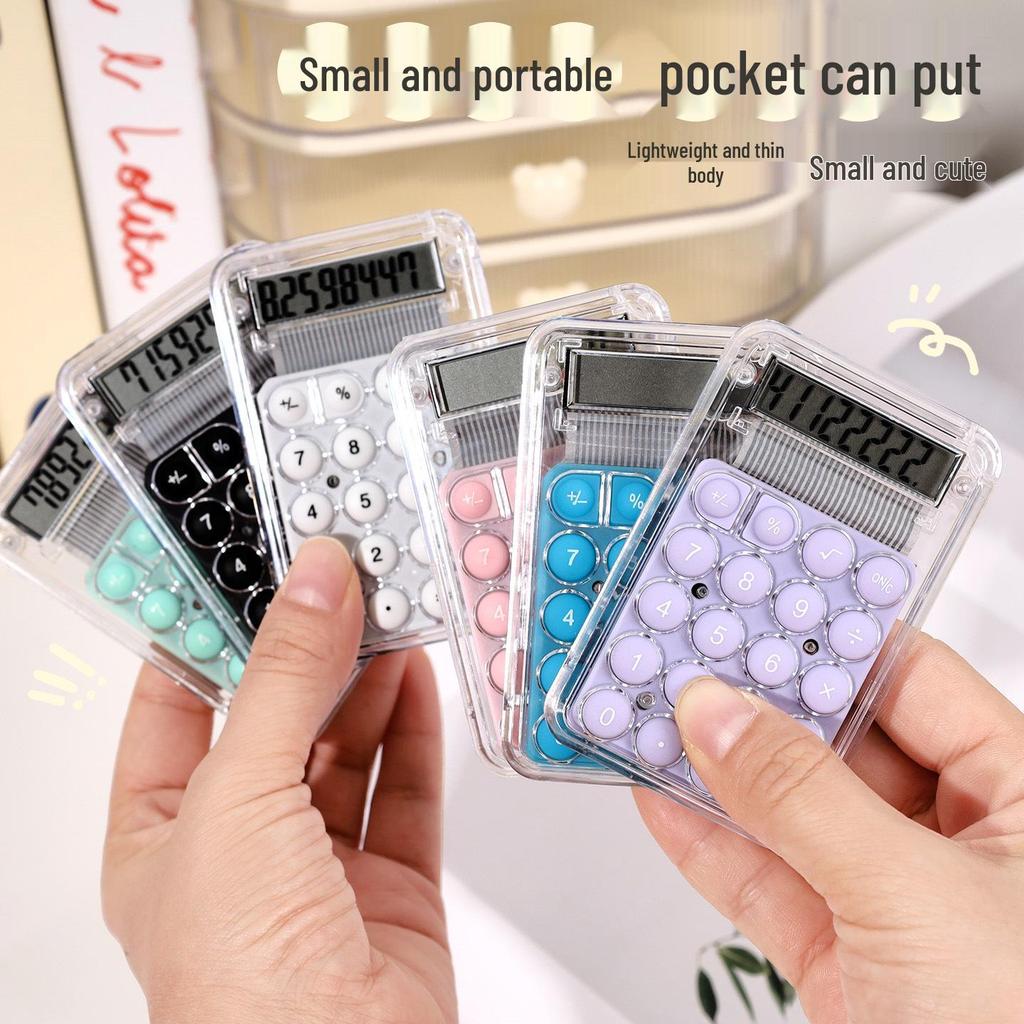 Candy-Colored Mini Pocket Calculator - Portable, Cute, Small for Students & Office Use