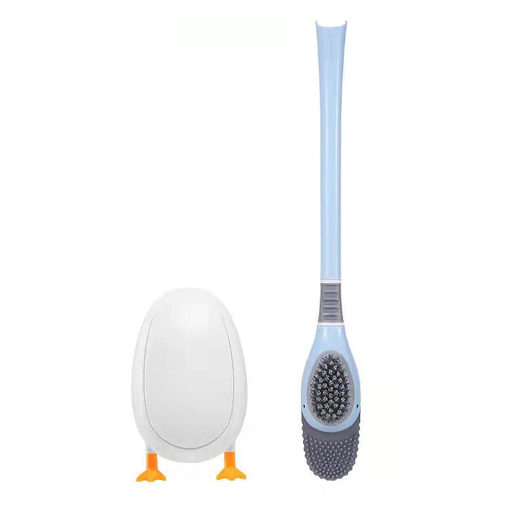 Diving Duck Toilet Brush Set Silicone Bathroom Toilet Brush and Bracket Set for Toilet Clean Lid Edge Clean
