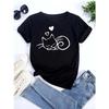 Cute Cat Print Women's T-shirt Casual Short-sleeved Blouse Summer Women's Cartoon Street Wear Y2k Clothing