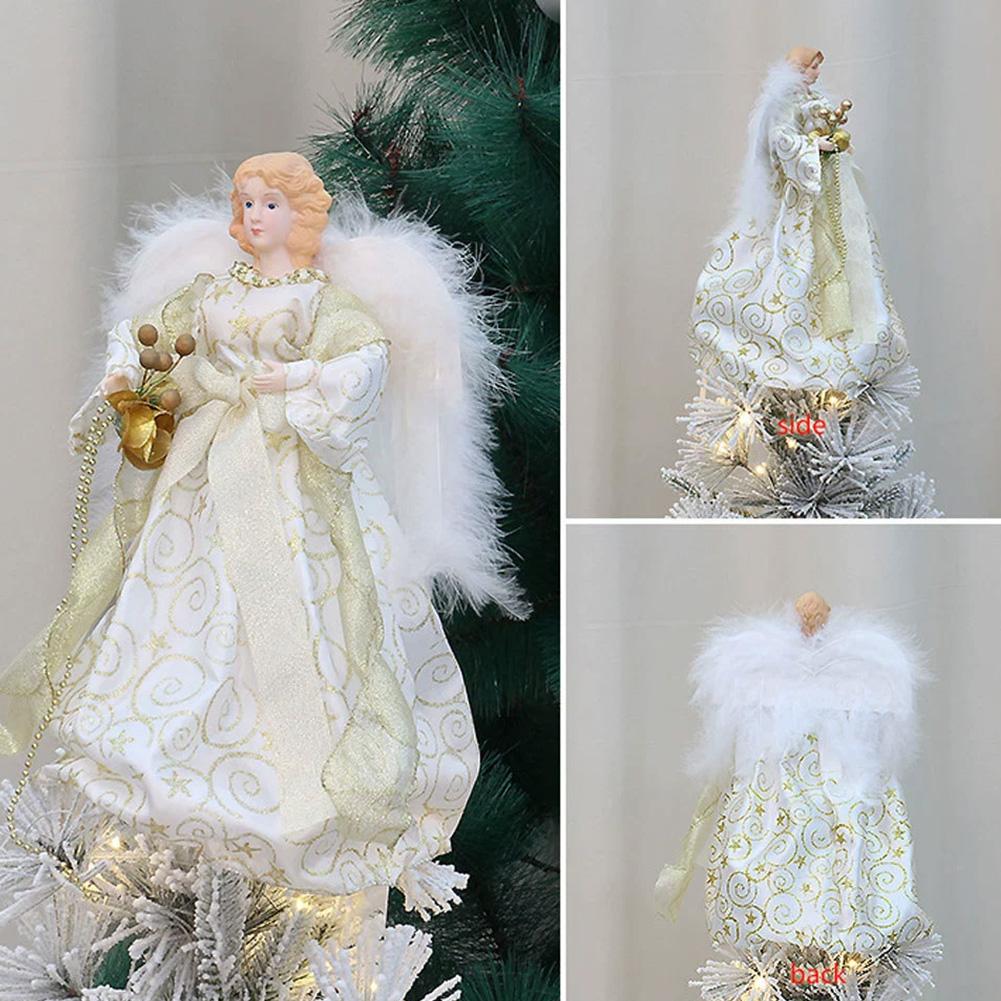 Festival Angel Doll Tree Top Star Delicate Christmas Tree Top Star Atmosphere Golden Christmas Angel Topper Navidad Decor