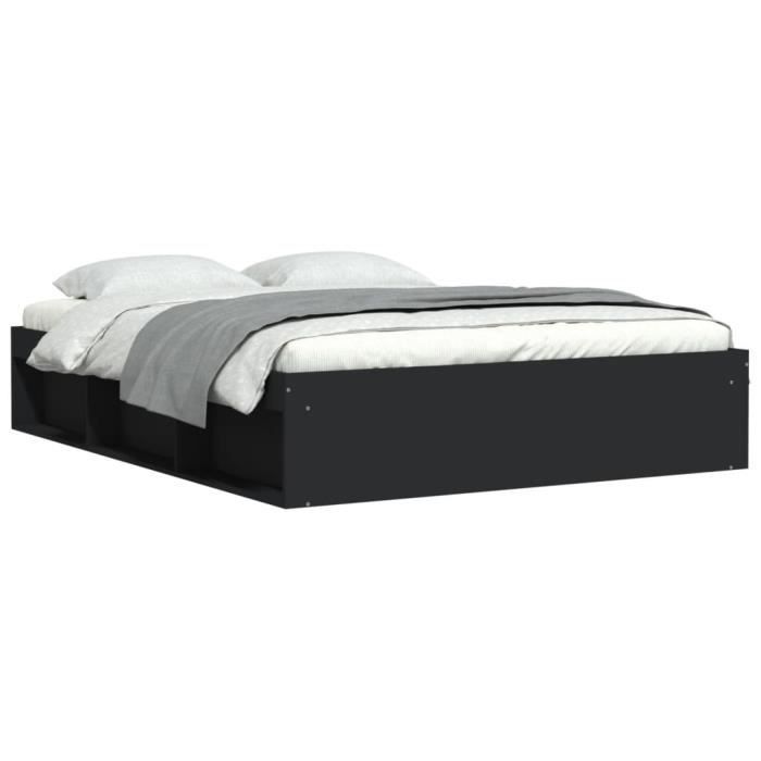VidaXL Cadre de lit noir 160x200 cm 3203874