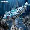 Non-Toxic Mechanical Dolphin Building Blocks Model Bricks With Light Creative Ocean Animal Diy Desktop Decor Toys Christmas Birthday Gifts