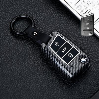 Silikon Carbonfaser ABS Matt Auto Schlüsselabdeckung Hülle für Volkswagen Vw Golf7 Mk7 Seat Ibiza Leon Fr 2 Altea Aztec Für Skoda Octavia