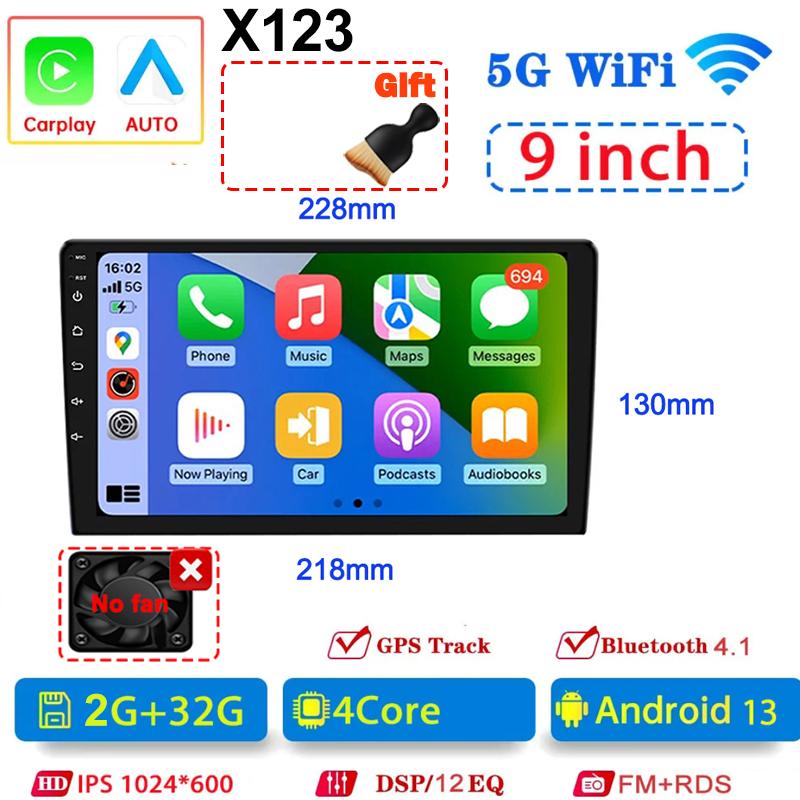 Universal 2Din Car Radio 7"/9"/10"Android 13 Autoradio 4/8Core Wireless Carpaly Multimedia Player GPS For Hyundai Nissan Toyota