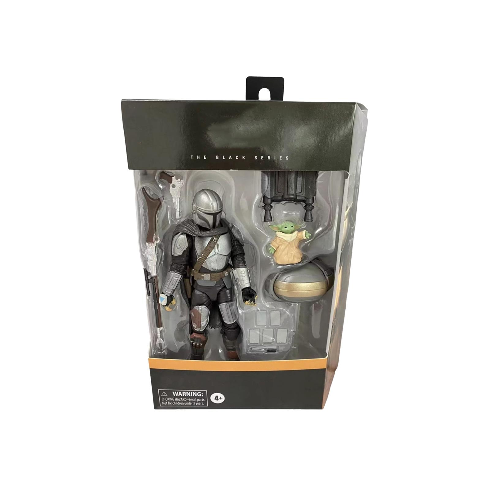

Articulated Action Figure Set Featuring Armored Warrior with Detailed Armor Accessories and Small Companion Figure with Hovering Device One Size