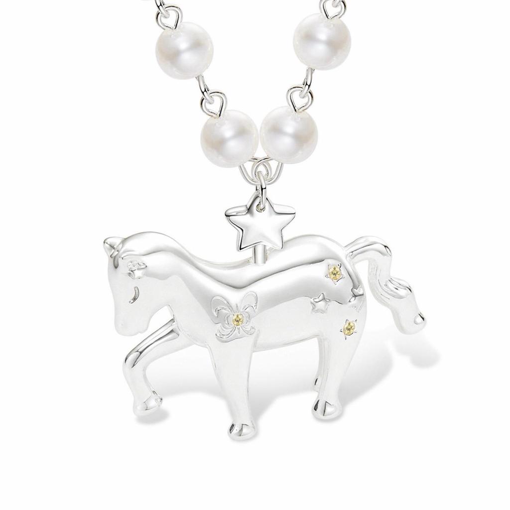 Zodiac Pearl Beaded Pony Necklace - Luxurious, Versatile Layered Sweater Chain for Women