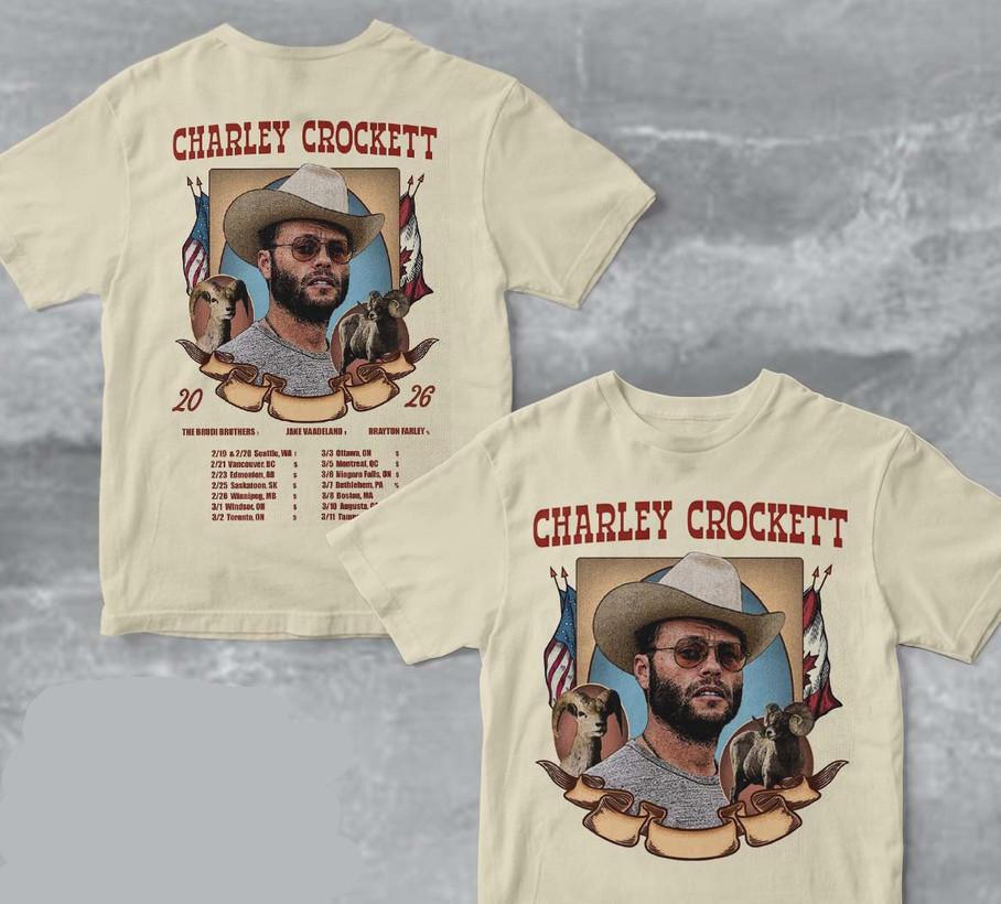 Charley Crockett 2026 North American Tour Feb–Mar City Dates Tee Unisex T-Shirt XXL