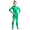 Copii Strălucitor Metalic O Bucată Mânecă Lungă Corp Întreg Gimnastică Balet Dans Leotard Salopetă Fete Elastic Unitard Îmbrăcăminte de Dans