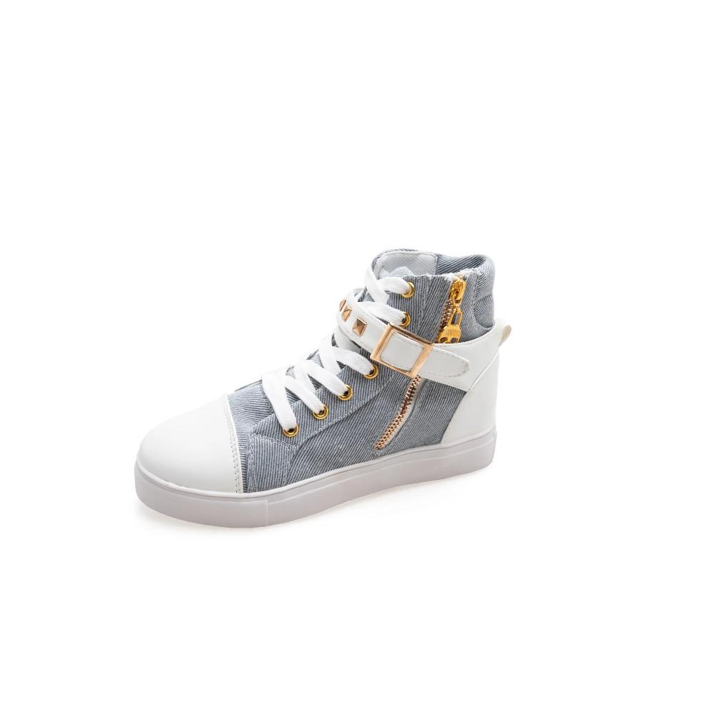 High-top Canva Shoes  Women's Couple Shoes Classic Versatile Preppy Style Fabric Board Vintage Three-times Cured Student