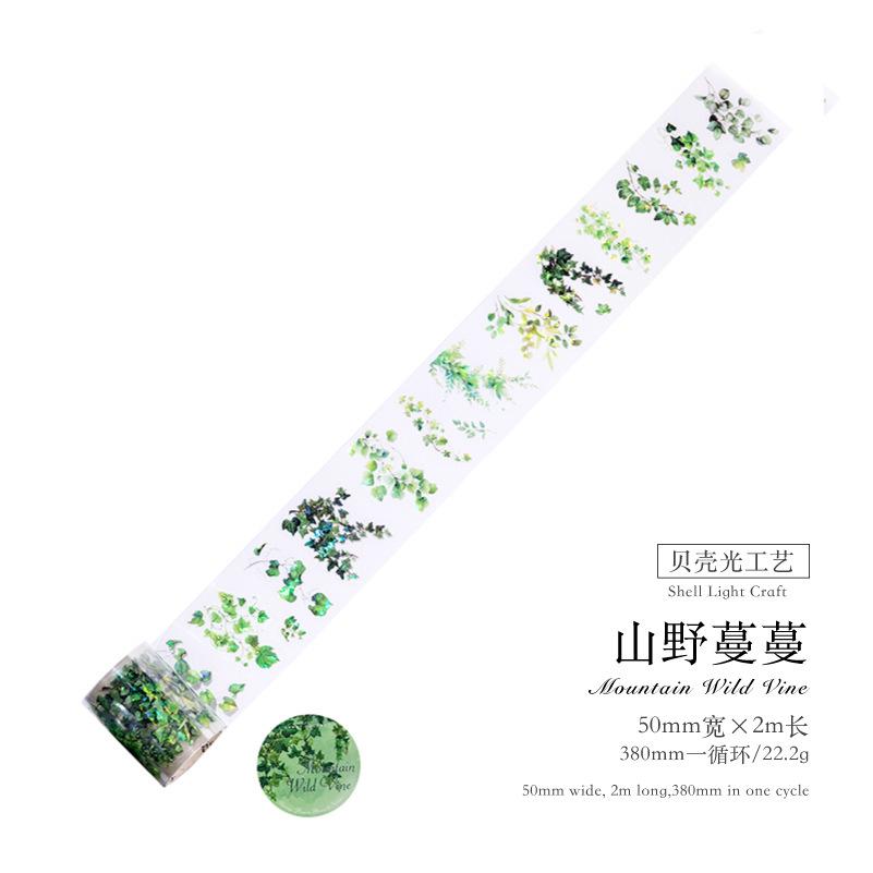 5*200cm Ice crystal lace Plant Flowers tape Stickers Creativity Adhesive Diy Diary Album Scrapbooking material Craft Supplies