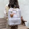 Kid Cotton Quilted Backpack With Floral Prints For School And Travel