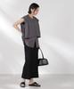 Nano Universe Front Flare Cape Collar Sleeveless F Women's Shirt, 023, Charcoal, 673-5121324