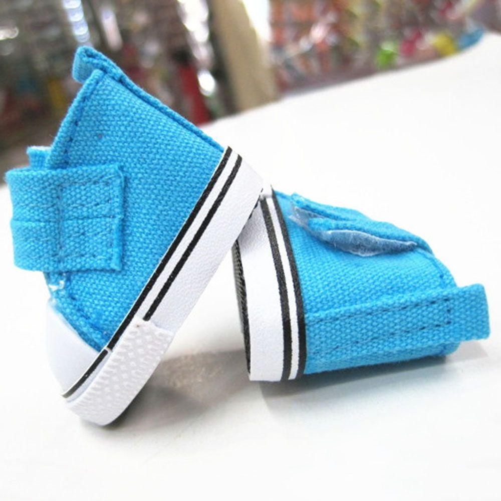 Pair 5cm Length Playing House Handmade Props Doll Shoes Mini Sneakers Denim Canvas Toys Accessories