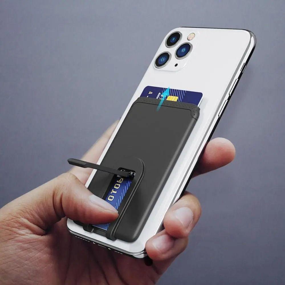 Silicone Card Bag Paste Sticker Phone Kickstand New Cellphone Wallet Holder for iPhone/Samsung
