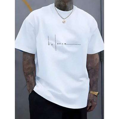 Casual T-Shirt for Men with a Round Neck And Short Sleeves Featuring a Letter Print