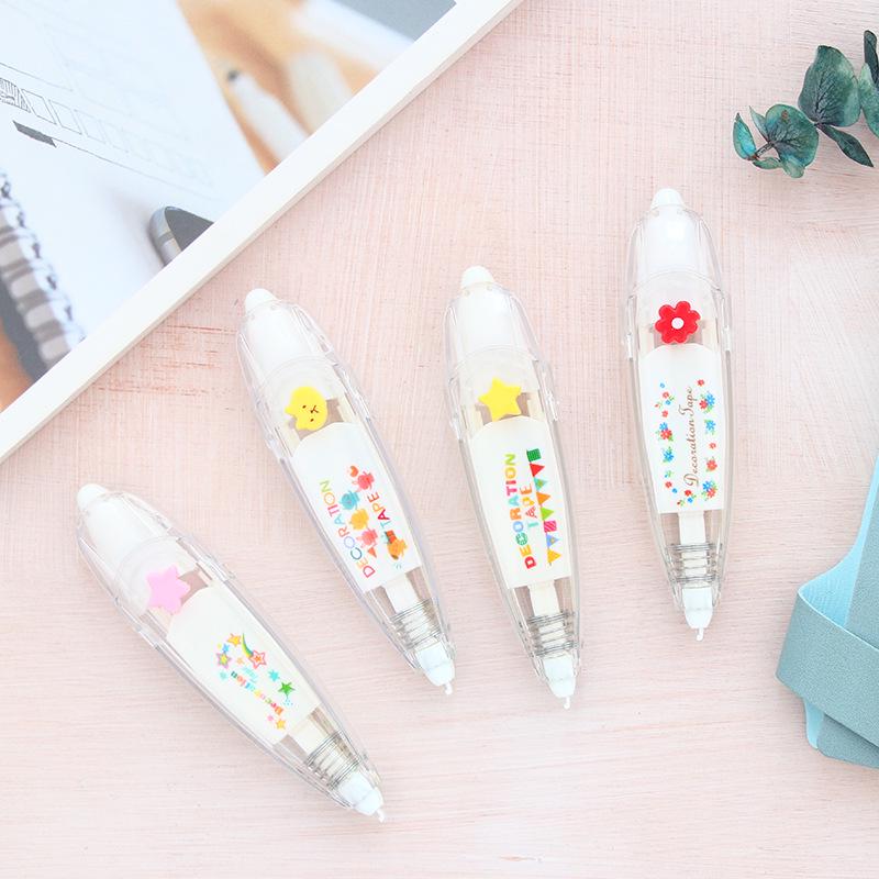 Lace Decoration Tape Knock Type Cute Animal Pink Star Flower Stickers Diary Correction Tape A6755