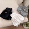 White Flower Bud A-line Skirt Pants for Women - Casual, Versatile, Elastic Mid-Waist, Puffy and Short for Summer