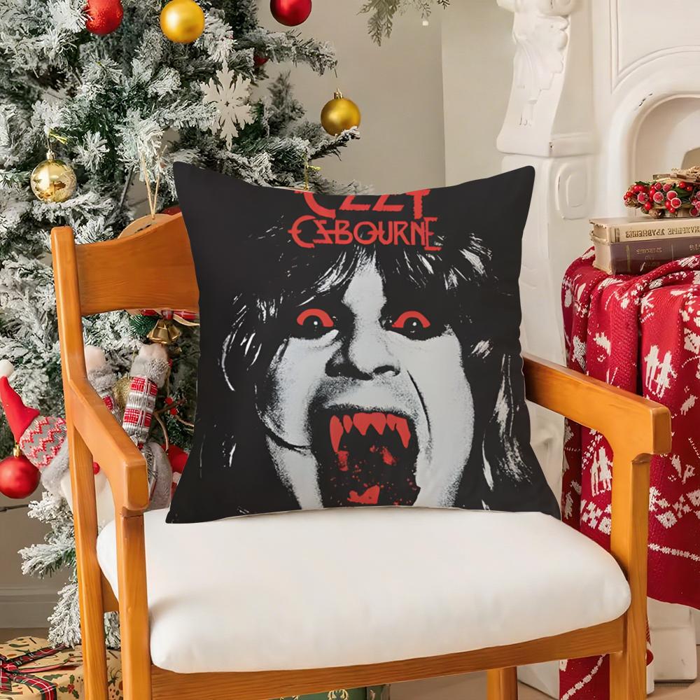 Cool O-ozzy O-osbourne Pillow Case Silky Short Plush with Invisible Zipper Dustproof Sofa Cushion Cover for Home Decor
