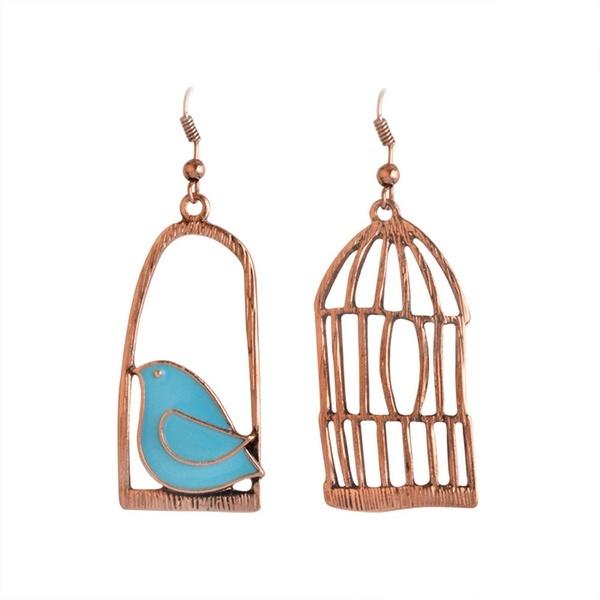 High Quality Bird Shape Earring Novelty Bird and Birdcage Shape Women Dangle Earrings