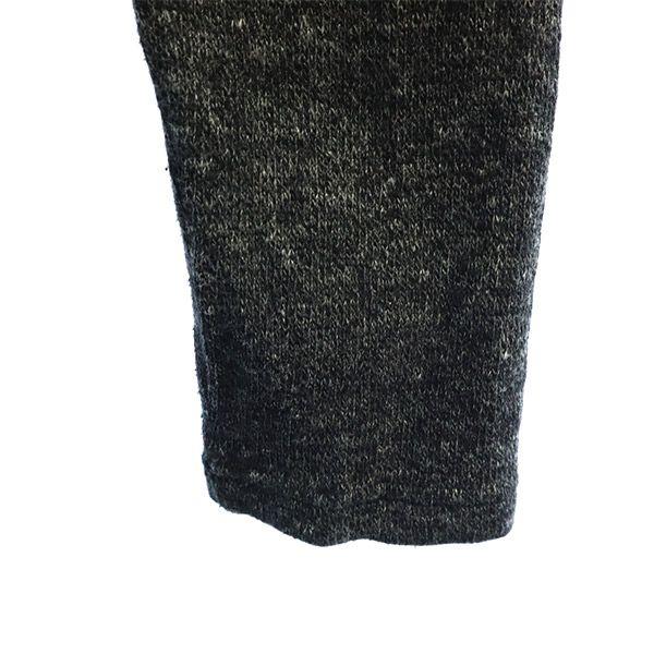 BLACK LABEL CRESTBRIDGE check Long sleeve knit M gray crew neck sweater Men's Used