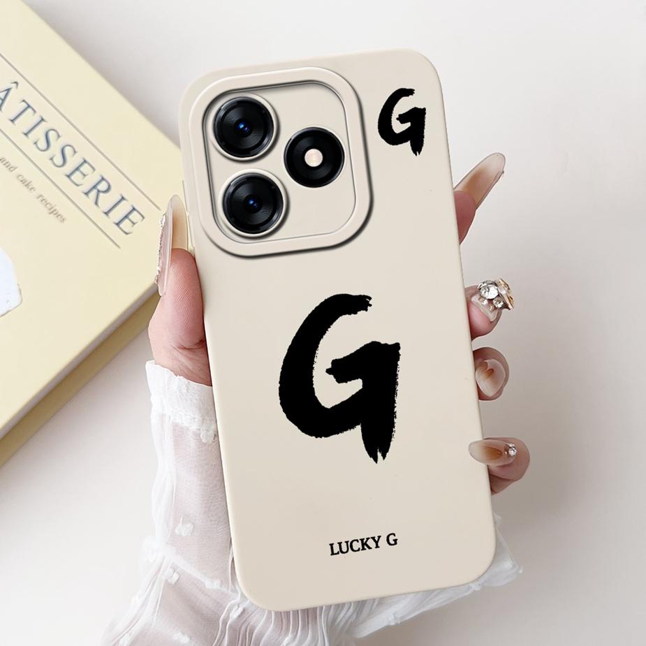For Tecno Spark 10 4G Case Spark 10C Fashion Lucky Letters Cover Matte Phone Case For Tecno Spark 10 Pro KI7 Spark10 Soft Fundas