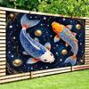 2D Pisces Koi Fish Gold Moon Backdrop Modern Aesthetic Photography Background