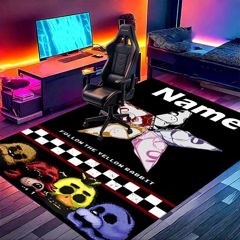 Custom Name Personalized Five Nights at Freddy's Print Carpet, Versatile Home Decor Rug, for Playroom, Apartment, Balcony, Entryway, Hallway Gift