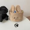 Cute Rabbit Storage Basket Soft Cartoon Plush Candy Bag Sundries Organizer Ins Style Children's Toys Storage Bucket