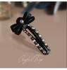 Glam Rhinestone Bow Hair Clip with Anti-Slip Teeth - Luxurious Casual Women’s Side Clip