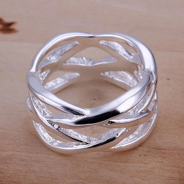 Heiße Mode Exquisiter 925er Sterlingsilber Netzförmiger Ring Klassische Modelle Raffinierter Luxus Silberschmuck R010