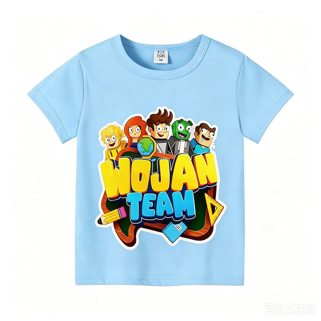 Wojans T-shirt s anime motivem, kulatý výstřih, dětské oblečení s krátkým rukávem, letní bavlněná trička, trička pro kluky a holky, dárek k narozeninám