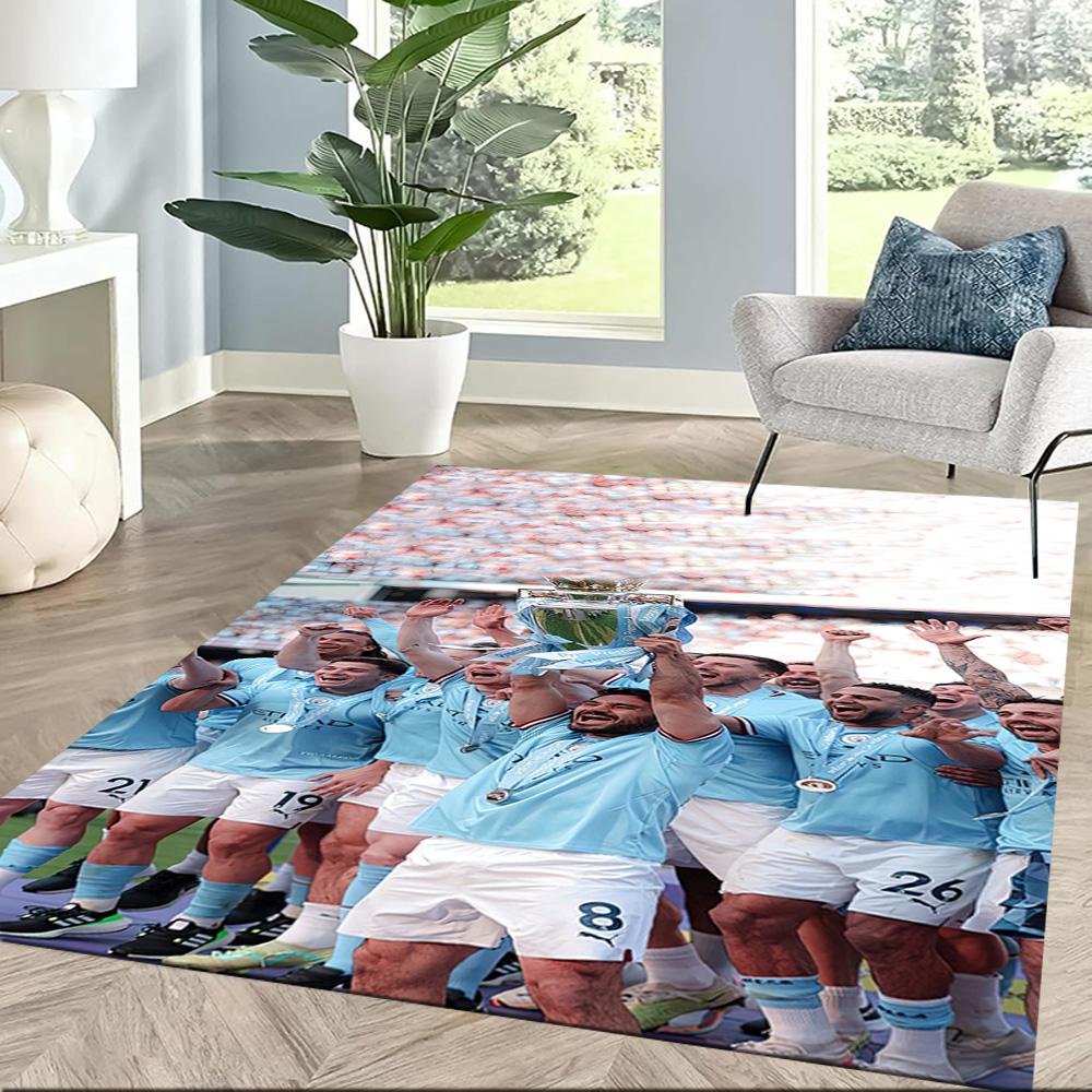 Manchester City Floor Rug Office Rug Suitable For Decorate Room Entryway Bedrooms Dining Room Antislip Carpet Decorate Offices Birthdaychristmas Gift
