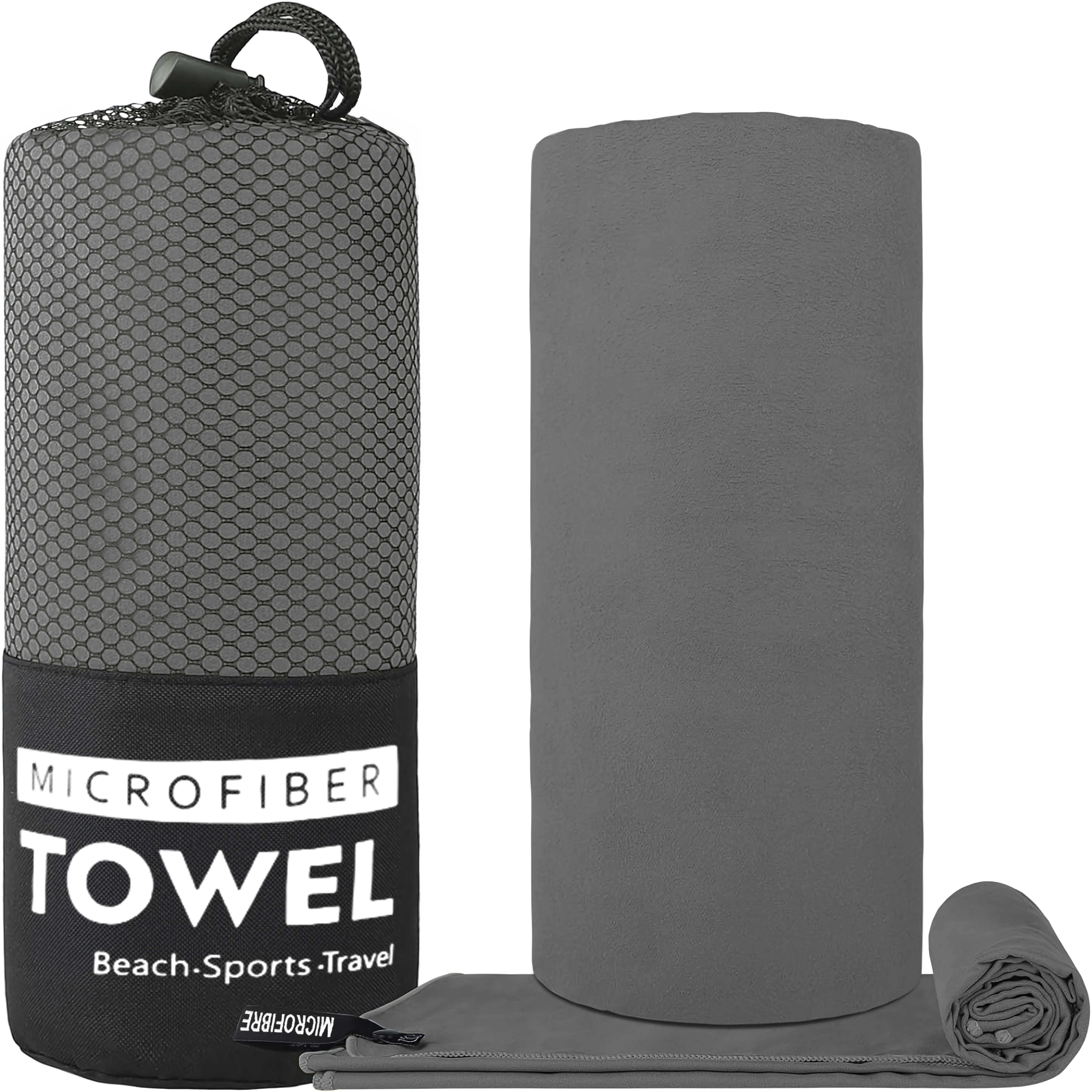 

Quick Drying Towel, Lightweight Microfiber Sports Towel for Swimming, Beach, Camping, Gym, Yoga, Fast Dry Bath Towel Home 40 x 80 CM темно серый
