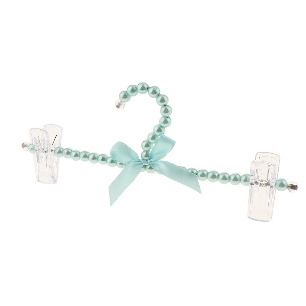 

Golden Faux Pearl Bow Clothes Hangers Hook for Children Kids Bowknot