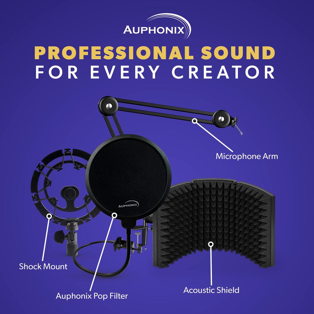 Auphonix Shock Mount for Blue Yeti and Snowball Black Microphones,