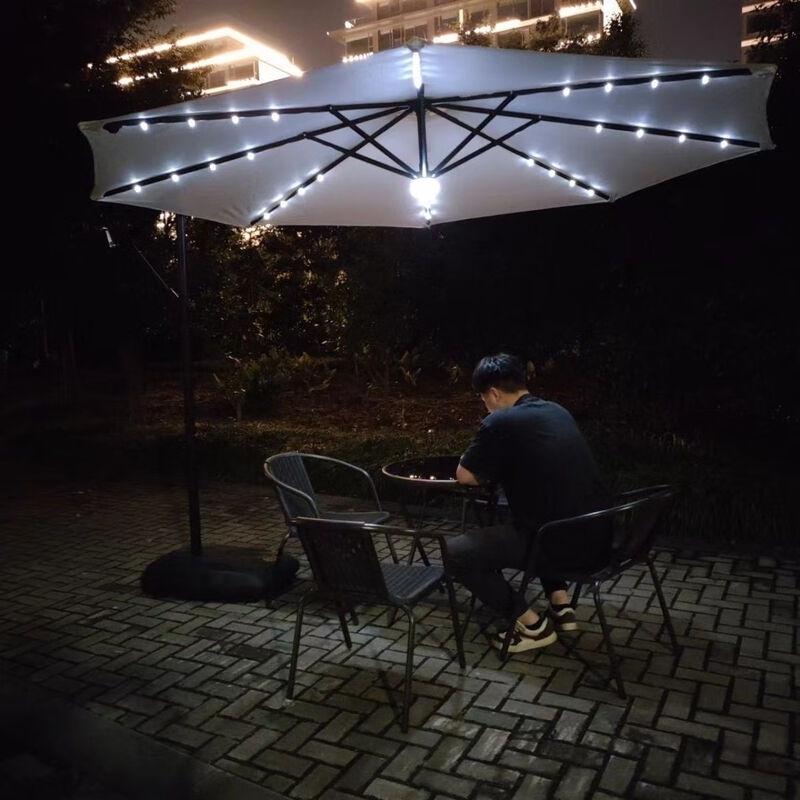 OEING Outdoor Cantilever Patio Umbrella with LED Lights