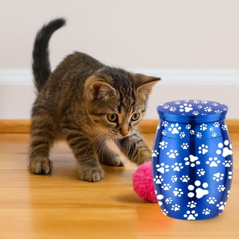 Paw Print Pet Urn Seal Pet Commemorative Box Memorial Gift Mini Pet Ashes Box Memorial