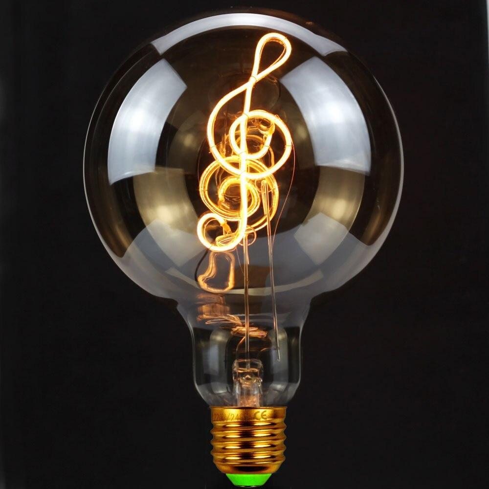 Buy High Note LED Bulb Room Decor Eight-note Filament Retro Edison Lamp ...