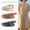 Luxury Design Suede Leather Belt Pin Buckle Frosted Waistband Business Waist Belt  For Women