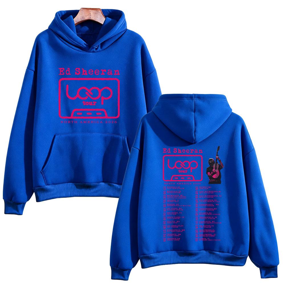 Ed Sheeran 2026 North America Tour Hoodies 2026 Loop Concert New Date Graphic Print Sweatshirt Unisex Long Sleeve Loose Pullover