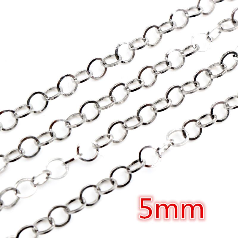 5 Meters/Lot Never Fade Stainless Steel Multi Styles Necklace Chains For DIY Jewelry Making Findings Accessories Handmade