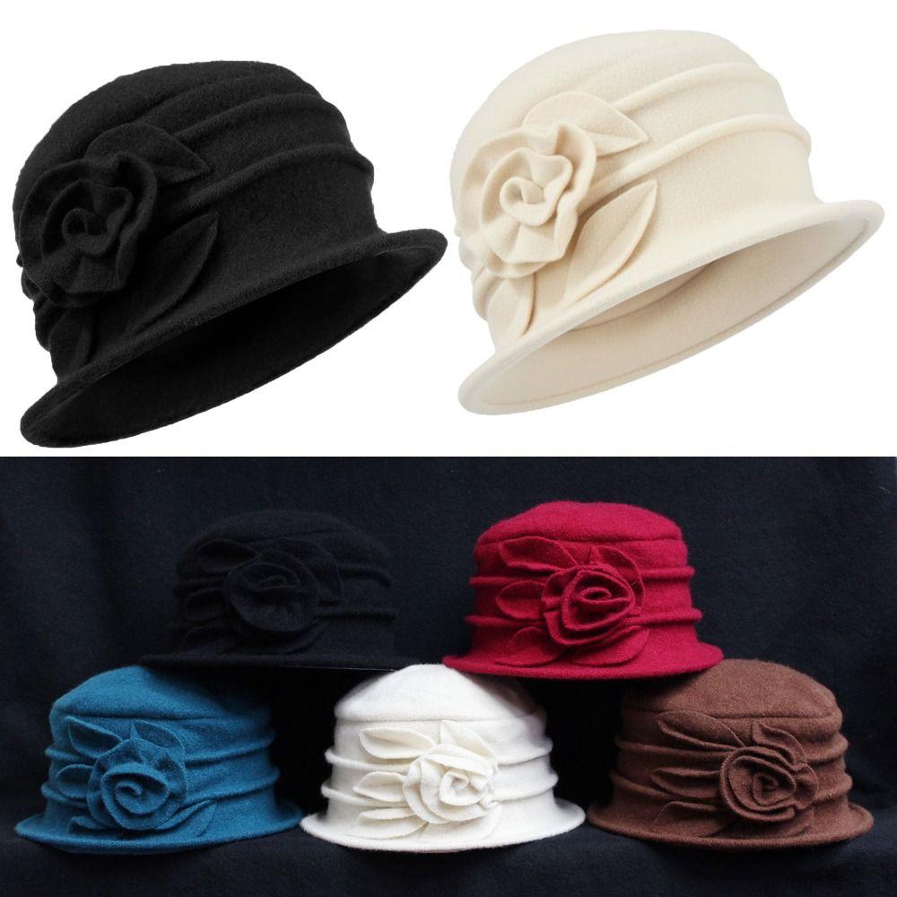French Winter Beret Hat 3D Floral Fleece Winter Cap Hot Church Hat  for Women
