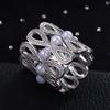 Hollow Out Elegant Clothing Accessory Square Metal Scarf Buckle Shawl Buckle Women Brooches Pearl