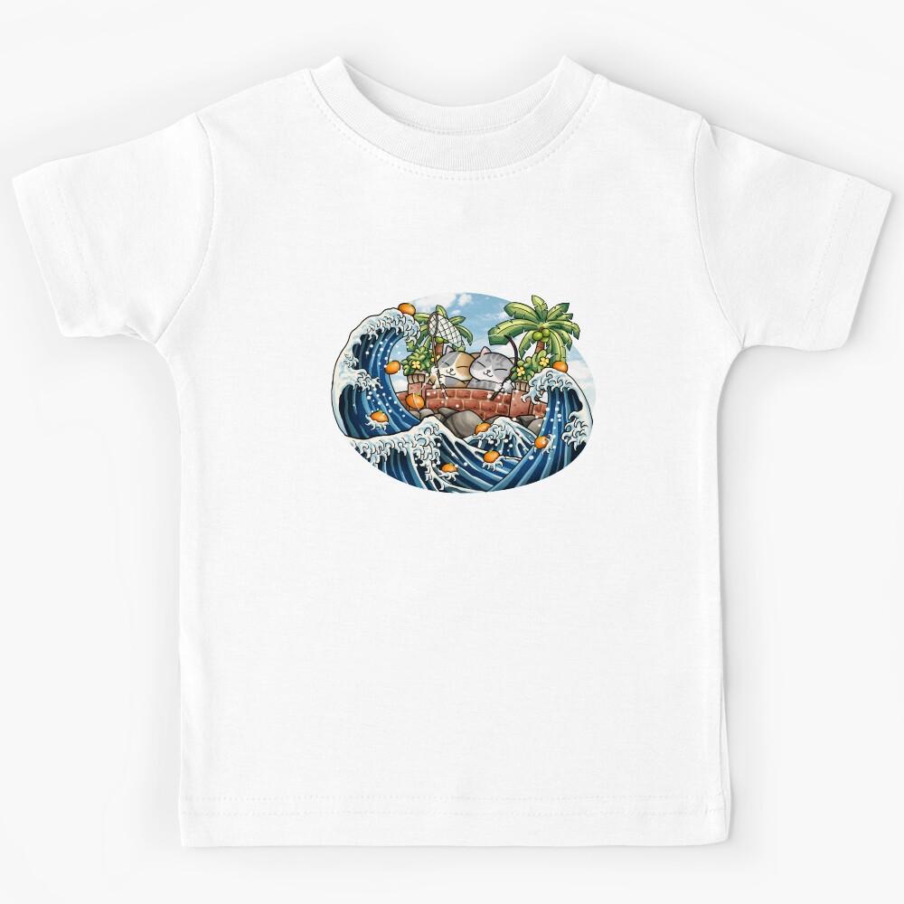 Chubby Cats Fishing Mandarin Orange Kids T-Shirt 170