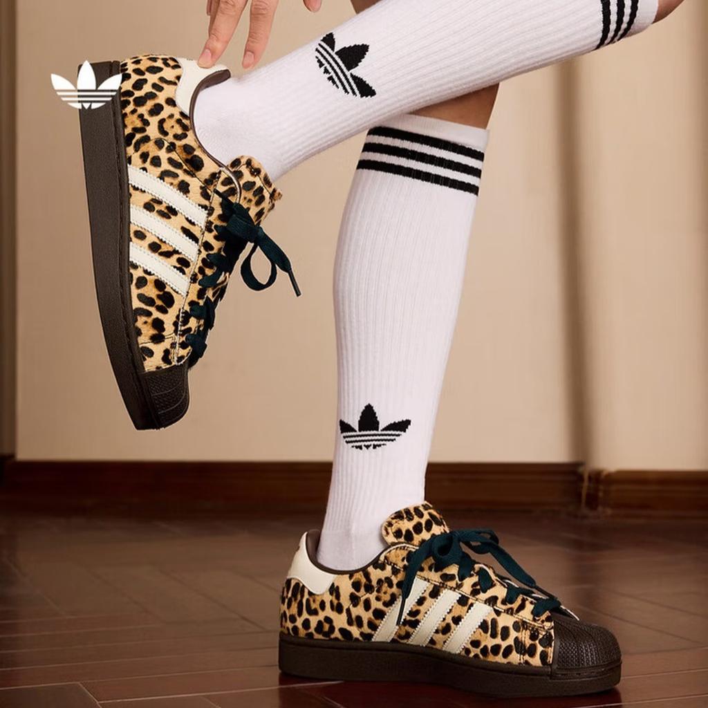 Adidas SUPERSTAR II classic low-top leopard-print shell-toe sneakers Adidas clover Adidas KI4203