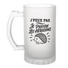Chope De Bière - PLANETEE - J’peux Pas Je Préfère Les Hérissons - Verre Trempé Givré 470 Ml - Anse Double - Motif Sublimé