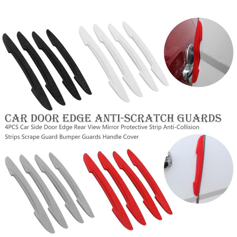 4PCS New Car Side Door Edge Protector Protective Strip Scrape Guard Bumper Guards Handle Cover 3D Sticker car styling emblem