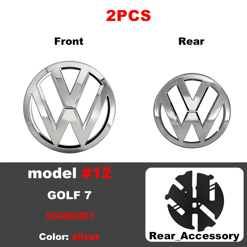JQTYB1 1Pcs 135mm 112mm ABS Car Front Hood Cover Sticker Trunk For Volkswagen Golf 7 VW MK7 2014-2017 Logo Auto Badge Decal Accessories