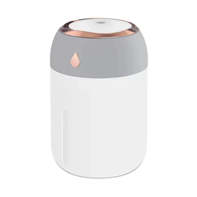 

Портативный увлажнитель воздуха, мини-USB, аромадиффузор с крутой светодиодной подсветкой, туман для спальни, дома, автомобиля, очиститель растений, Humificador 330 мл светло-серый